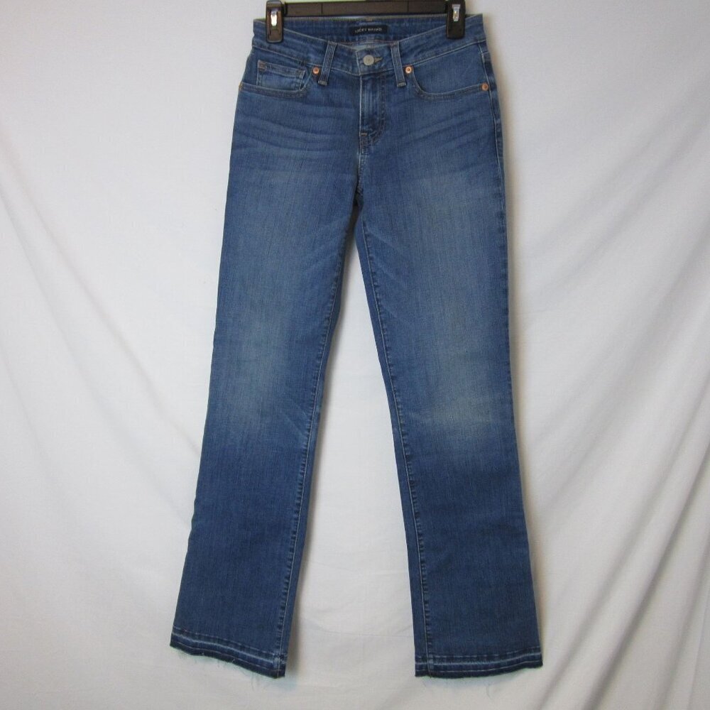 Lucky Brand Jeans Lolita Low Rise Bootcut Medium Wash Raw Hem Casual Women's 27